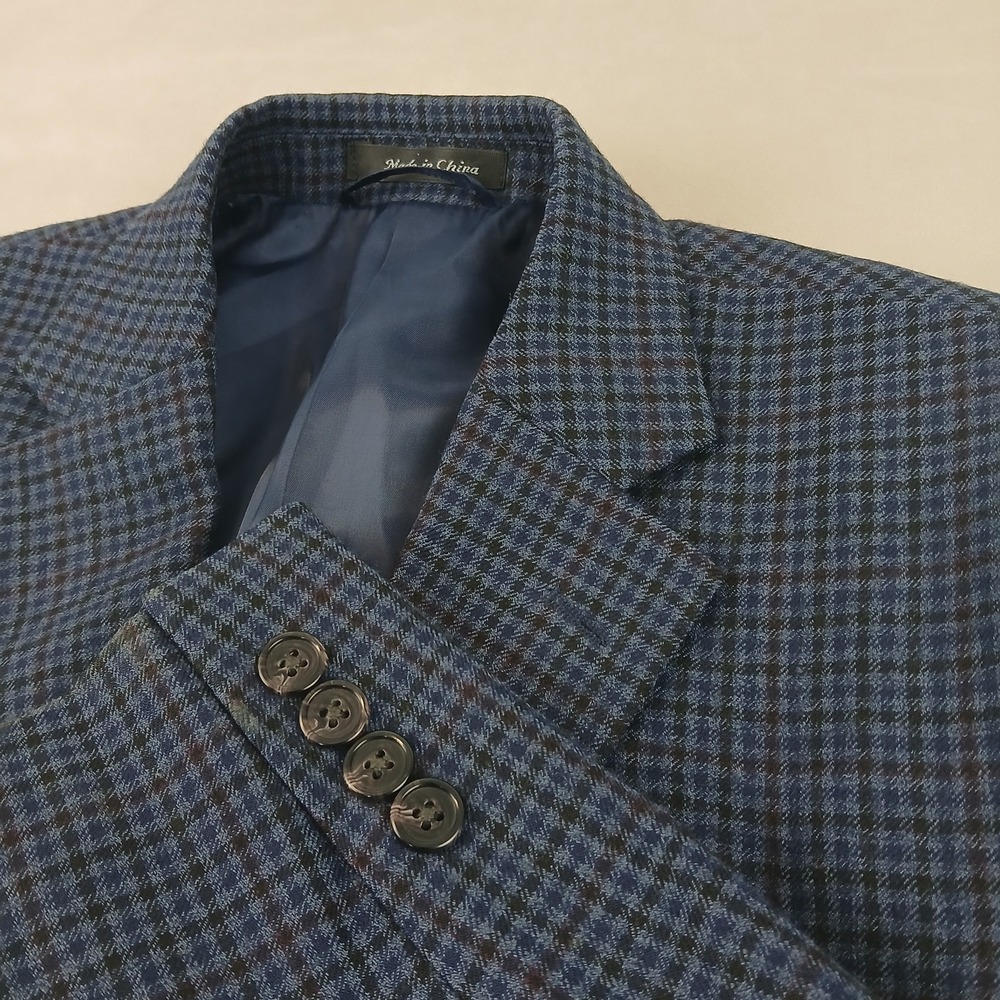 Lauren Ralph Lauren 42R Mens Blazer Jacket Check Plaid 21x30 FLAWS